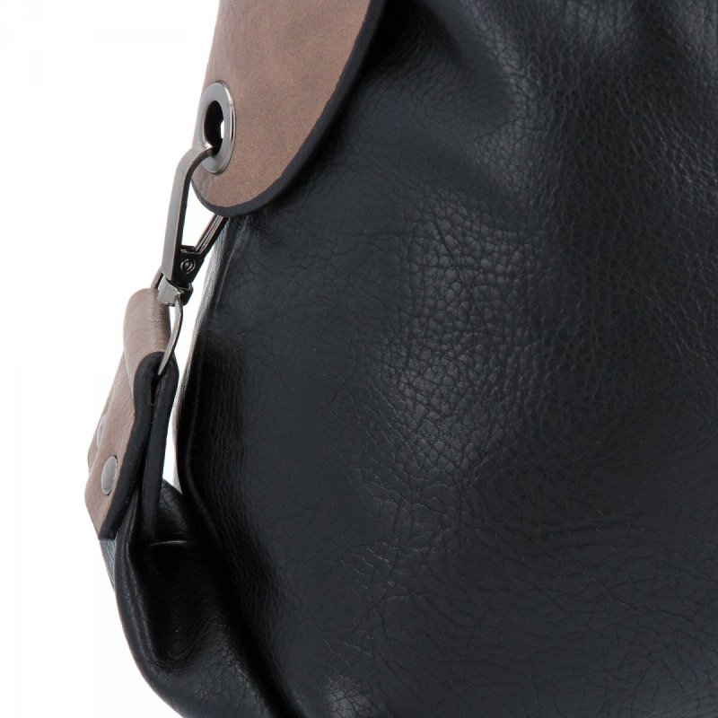 Duża Torebka Damska Shopper Bag XXL firmy Hernan Czarna/Ziemista