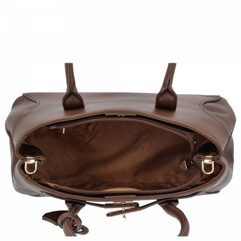 Elegancka Torebka Damska Kuferek firmy Herisson Czekoladowa