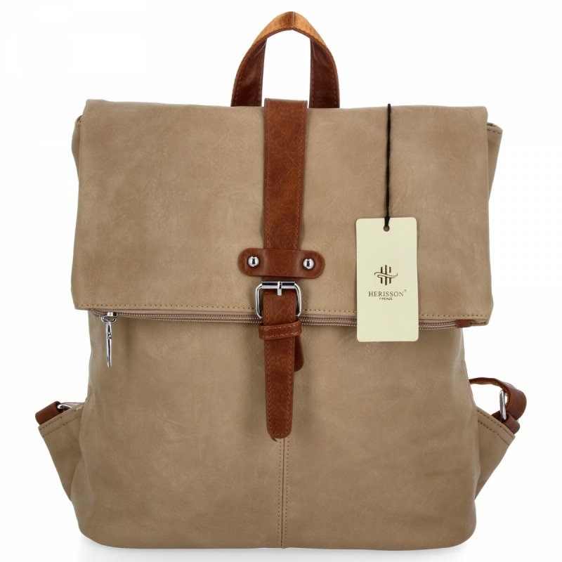 Plecak Damski Vintage firmy Herisson Ciemno Beżowy