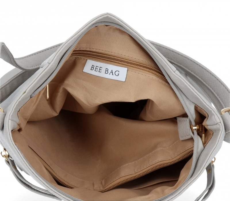 BEE BAG Torebka Damska Listonoszka Ivy Jasno Szara