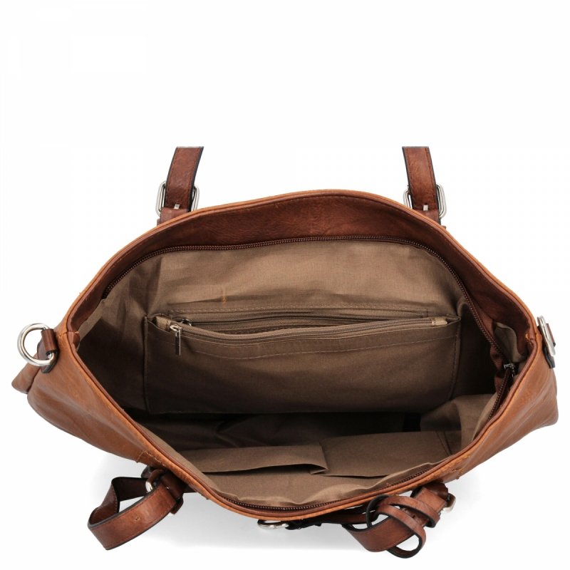 Uniwersalna Torebka Damska Shopper Bag XL firmy Hernan Ruda/Brązowa