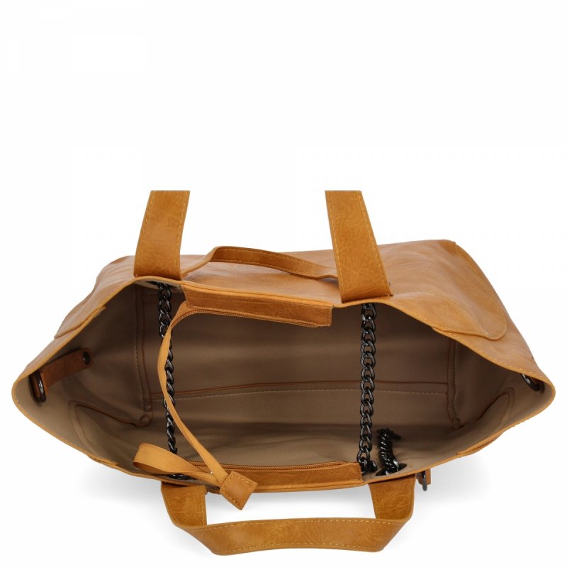 Torebka Damska Shopper Bag XL z Kosmetyczką firmy Herisson Jasno Ruda