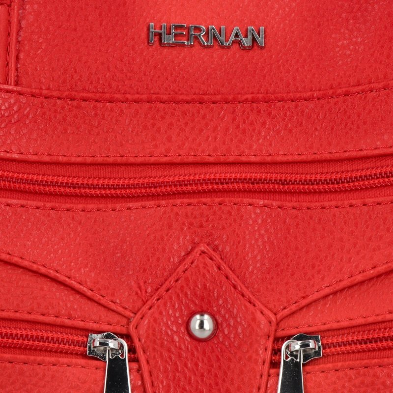 Torebka Damska typu Shopper Bag firmy Hernan Czerwona