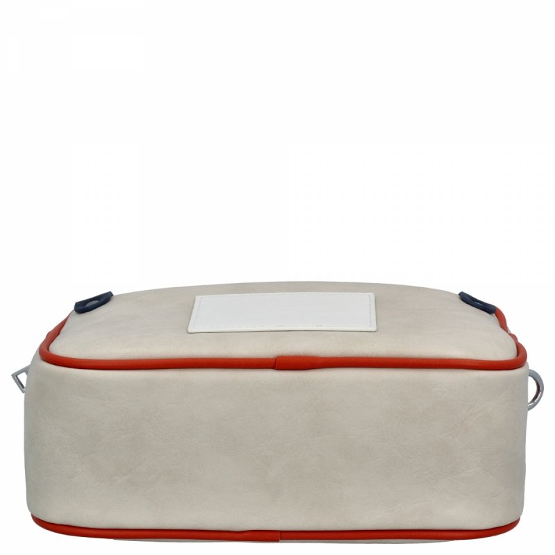 Dwukomorowa Torebka Listonoszka firmy Herisson Beżowa/Pomarańczowa