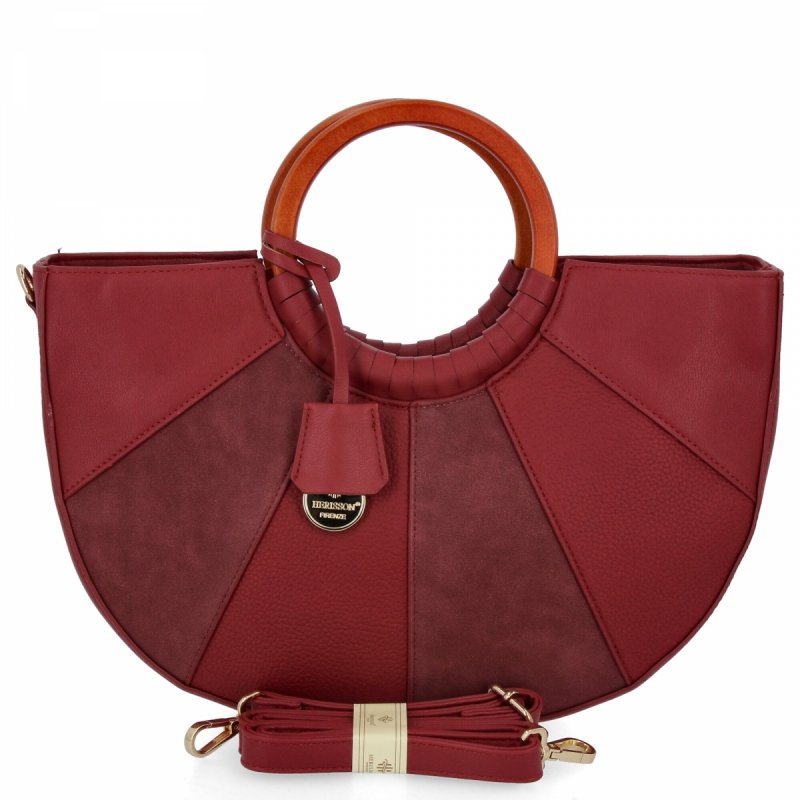 Torebka Damska Modny Kuferek firmy Herisson Bordowa