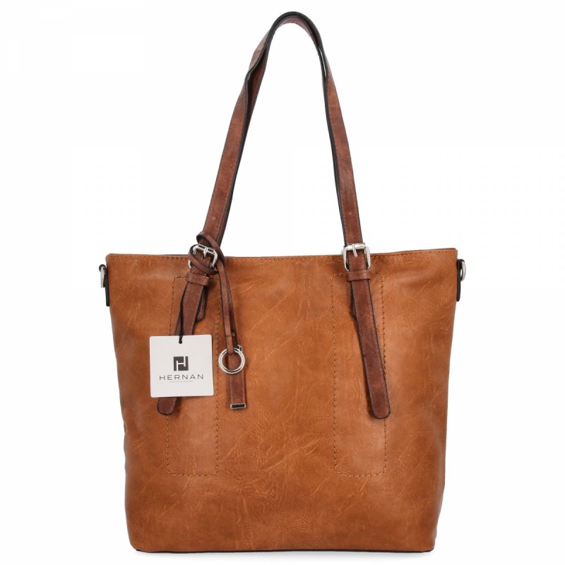 Uniwersalna Torebka Damska Shopper Bag XL firmy Hernan Ruda/Brązowa