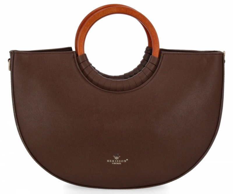 Torebka Damska Modny Kuferek firmy Herisson Czekoladowa