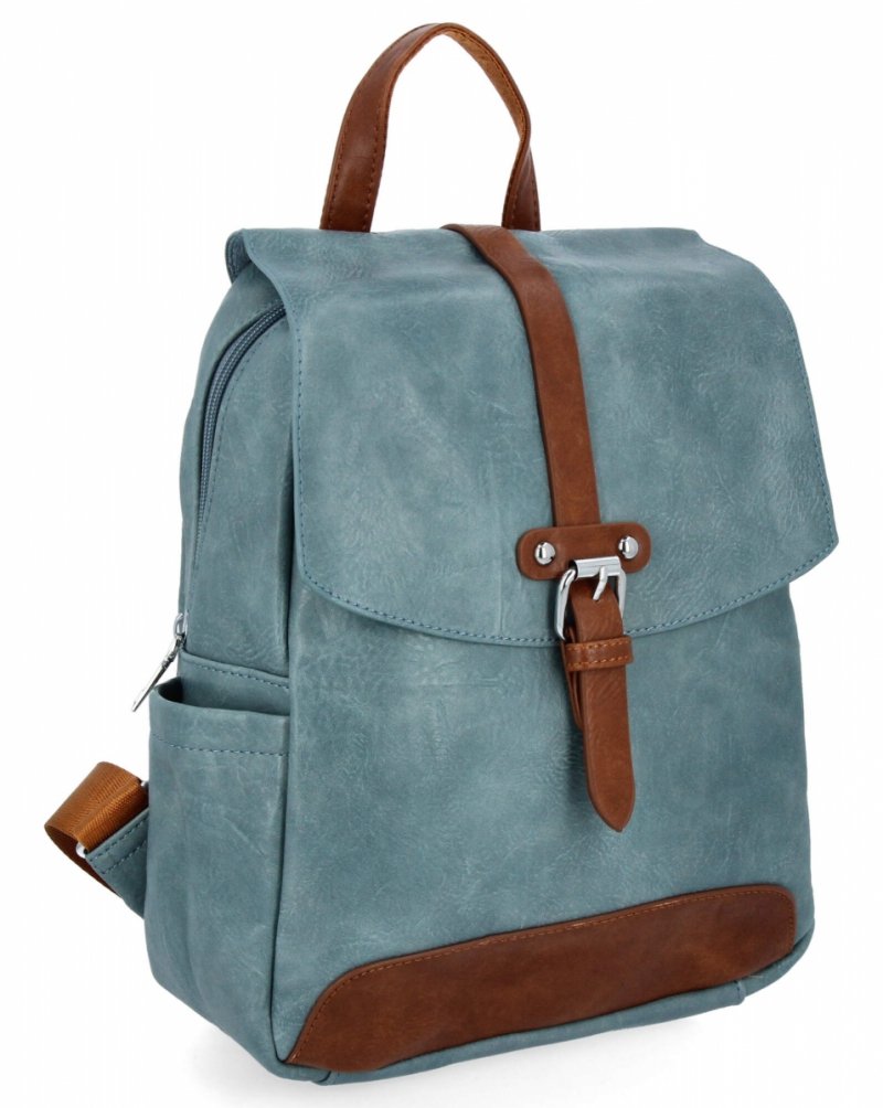 Plecak Damski w Stylu Vintage firmy Herisson Błękitny