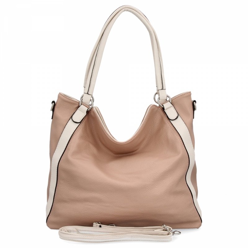 Torebka Damska Shopper Bag XL firmy Hernan HB0337 Pudrowy Róż