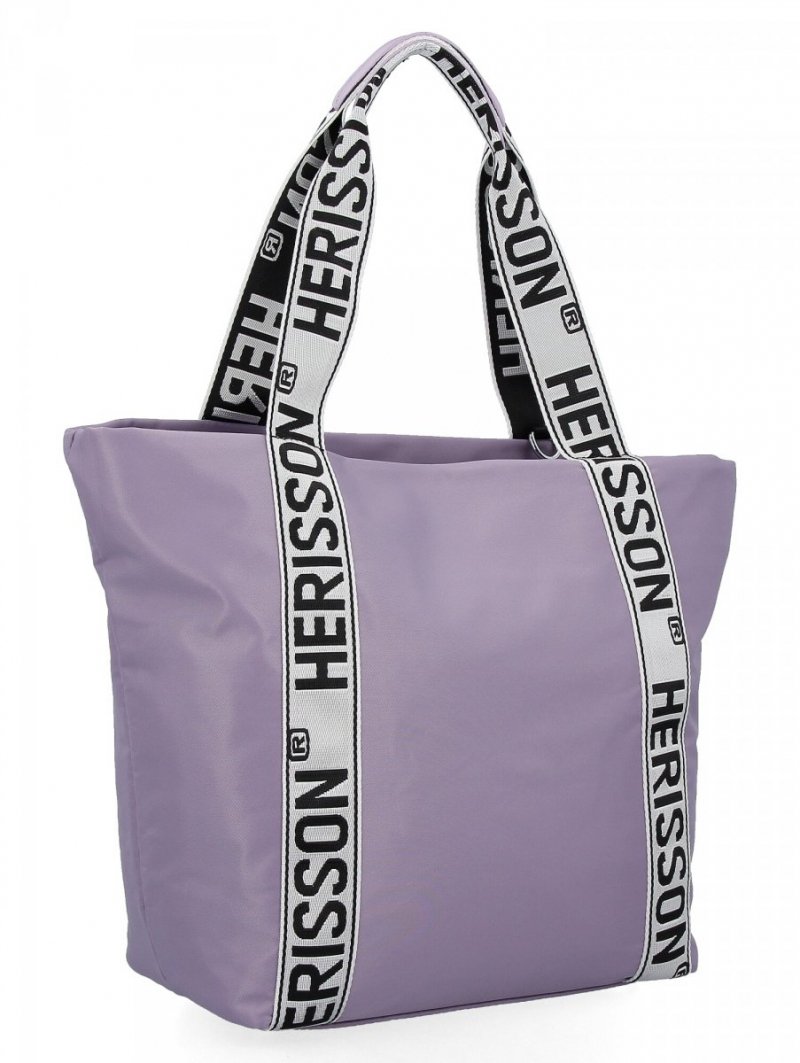 Modna Torebka Shopper Bag XL firmy Herisson Jasno Fioletowa