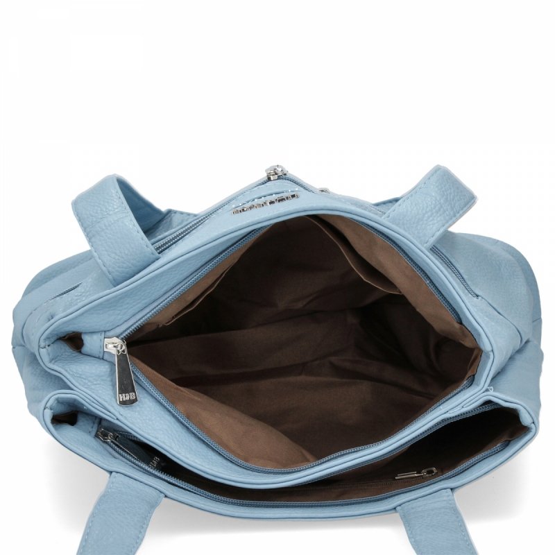 Torebka Damska typu Shopper Bag firmy Hernan Błękitna