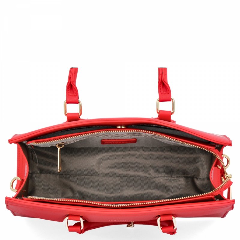 Torebka Damska Elegancki Kuferek 3 Komory firmy Herisson Czerwona