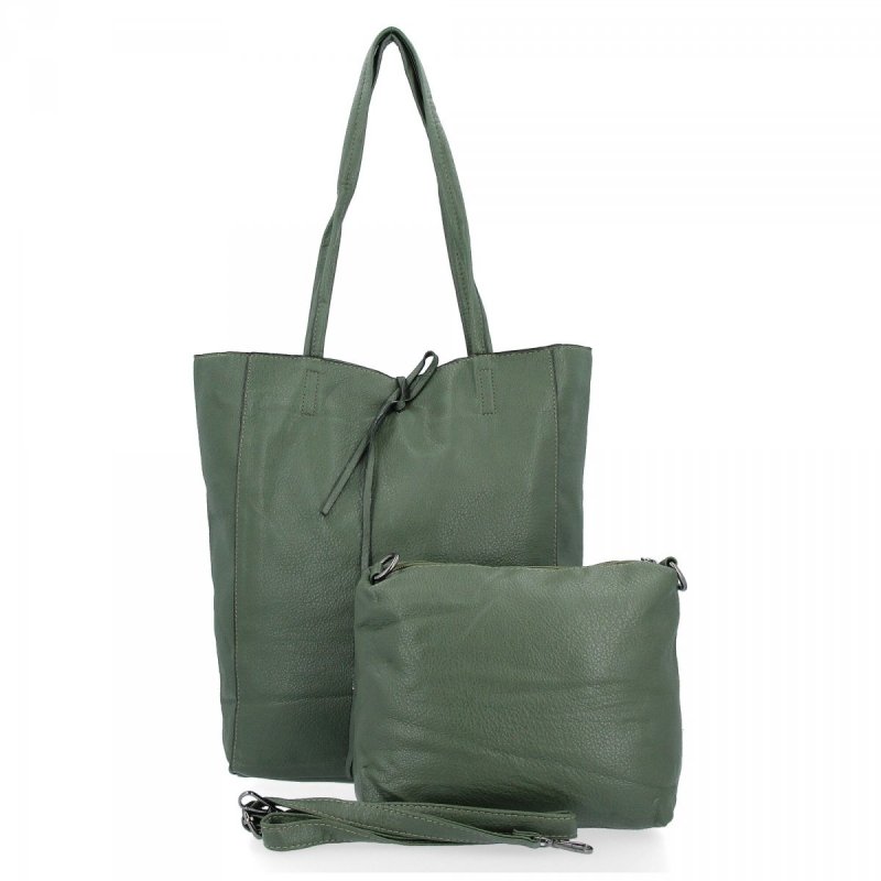 Uniwersalne Torebki Damskie XL Shopper Bag firmy Hernan Zielona