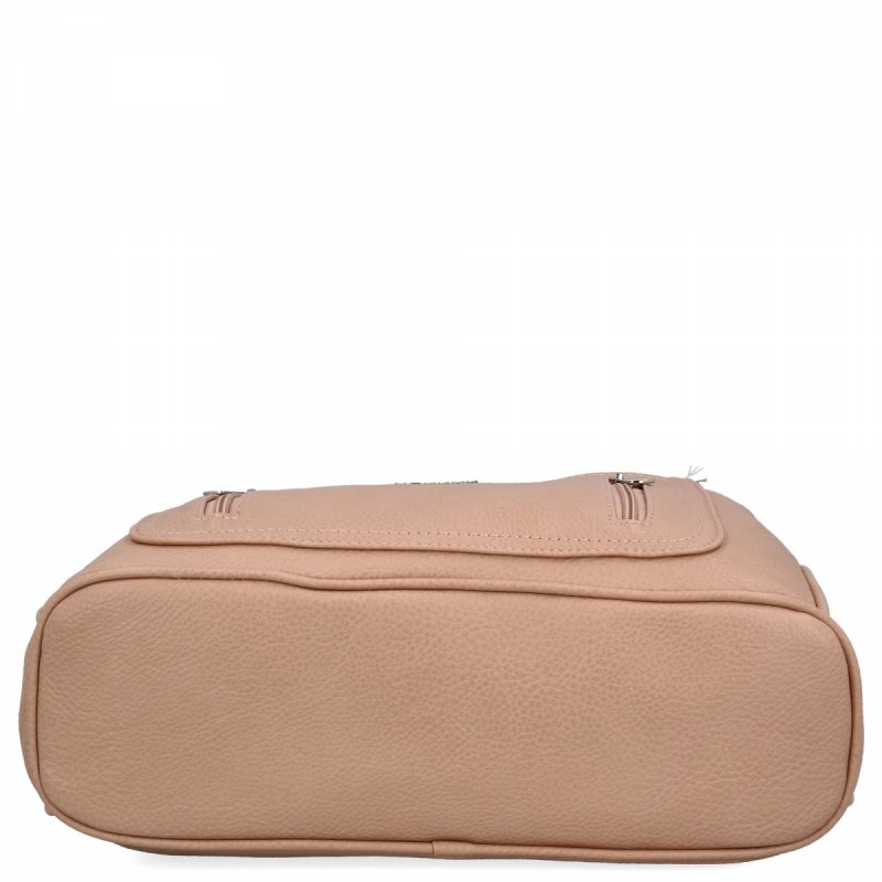 Dwukomorowa Torebka Damska Shopper Bag firmy Hernan Pudrowy Róż