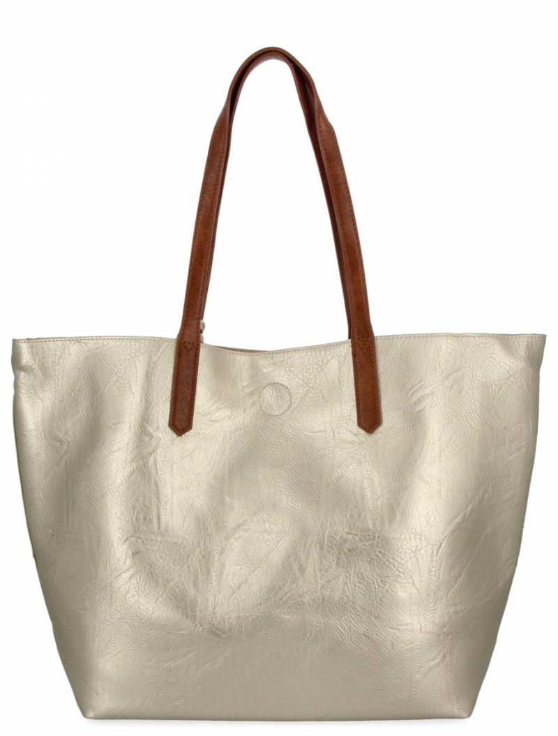 Torebka Damska Shopper Bag XXL firmy Herisson Złota