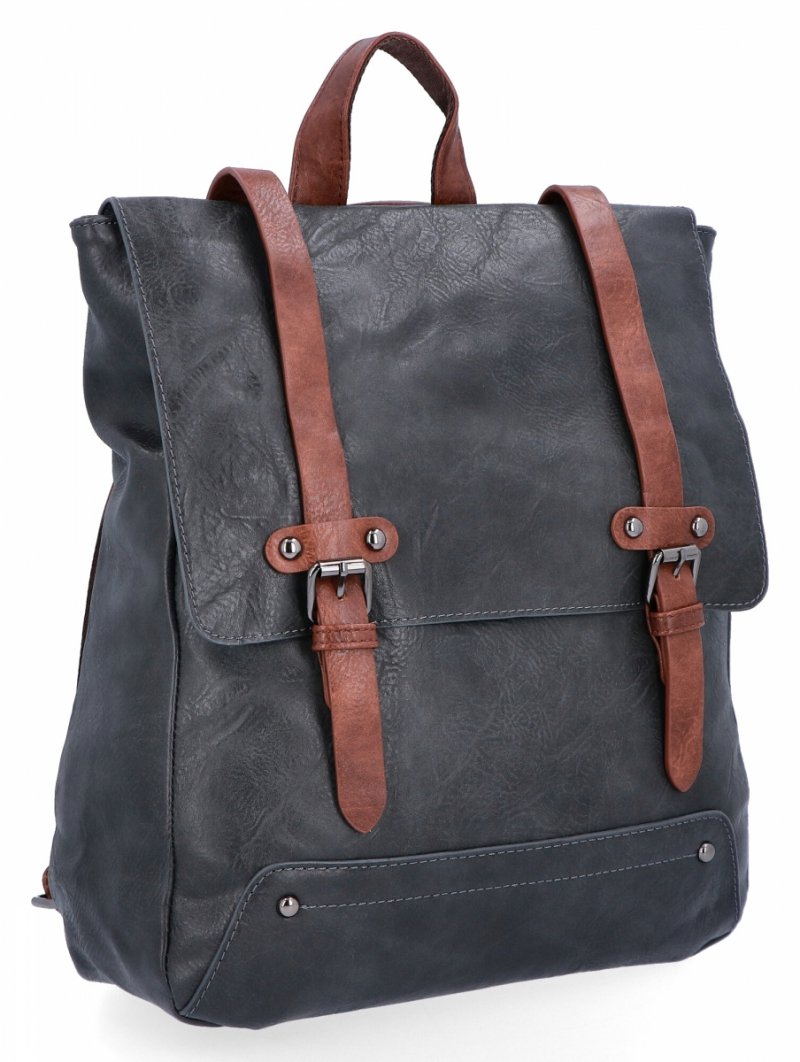 Stylowy Plecak Damski XL Vintage firmy Herisson Szary