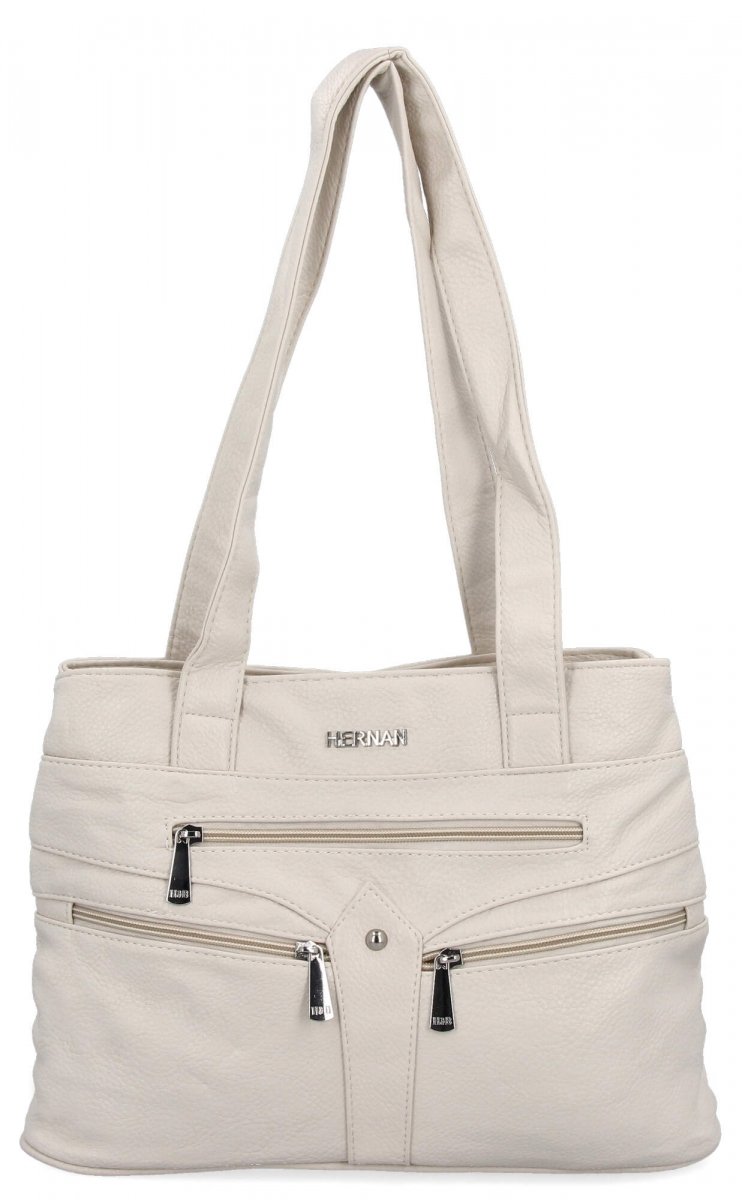 Torebka Damska typu Shopper Bag firmy Hernan Beżowa