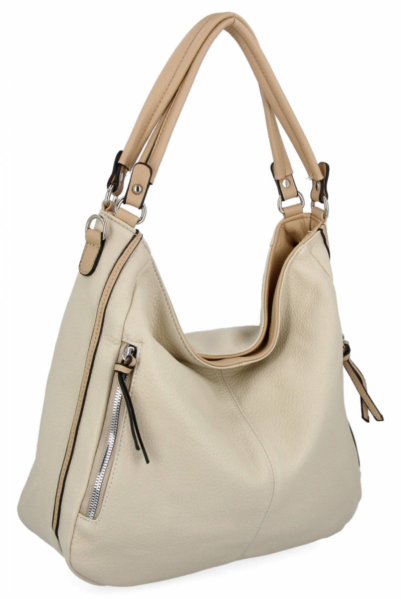 Torebka Damska Na Ramię XL firmy Hernan Beżowa/Ziemista