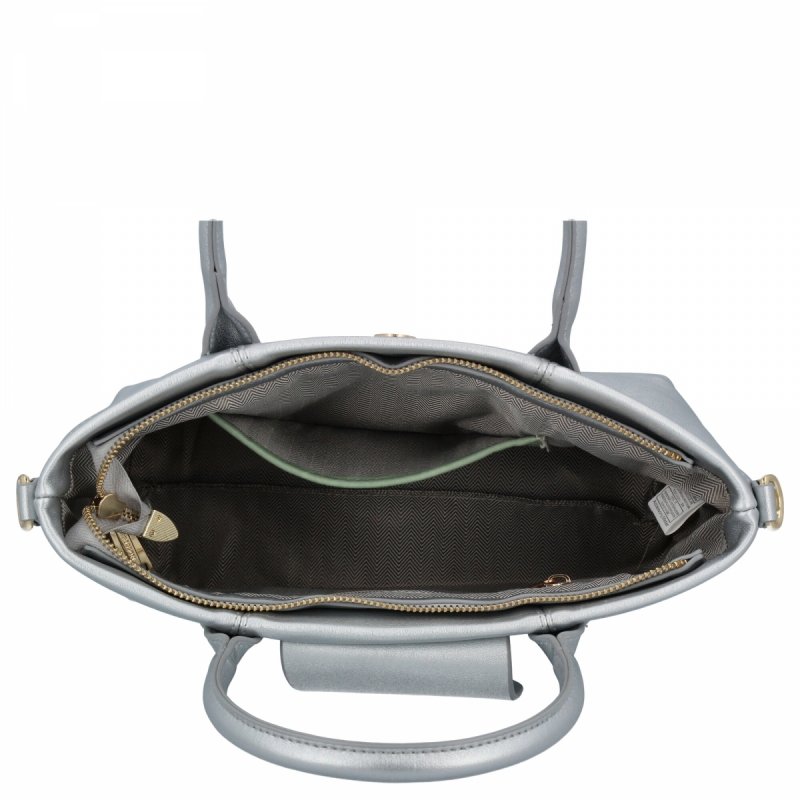 Klasyczna Torebka Damska firmy Herisson Srebrna