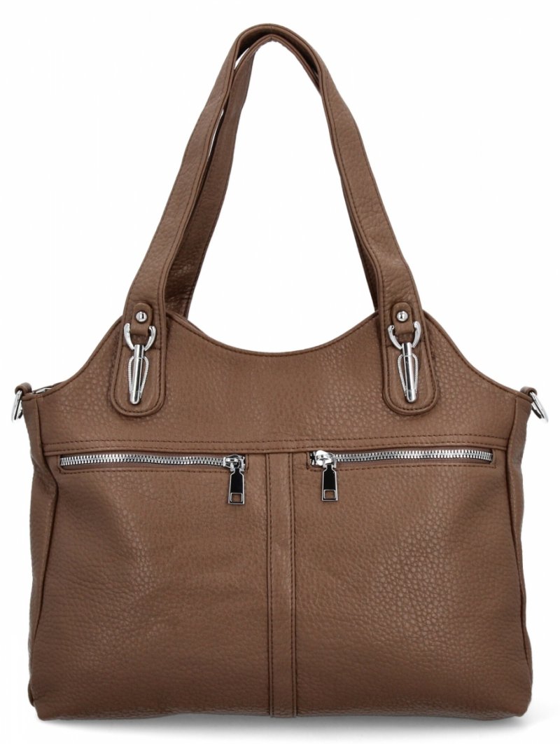 Torebka Damska typu Shopper Bag firmy Herisson Ciemno Beżowa