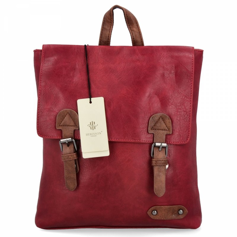 Plecak Damski w Stylu Vintage firmy Herisson  Bordowy