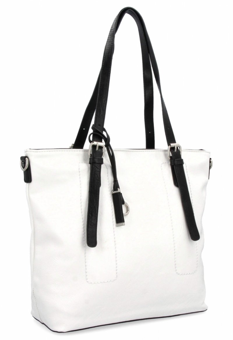 Uniwersalna Torebka Damska Shopper Bag XL firmy Hernan Biała/Czarna
