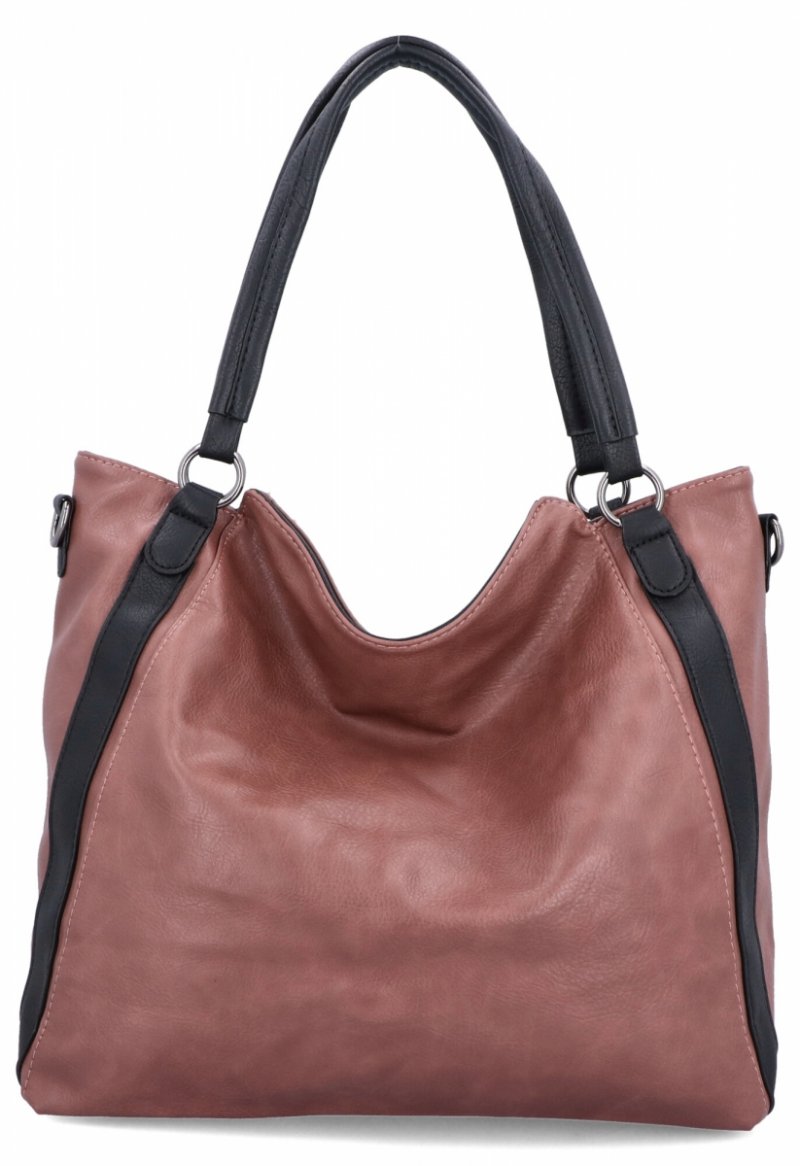 Duża Torebka Damska Shopper Bag firmy Hernan Brudny Róż