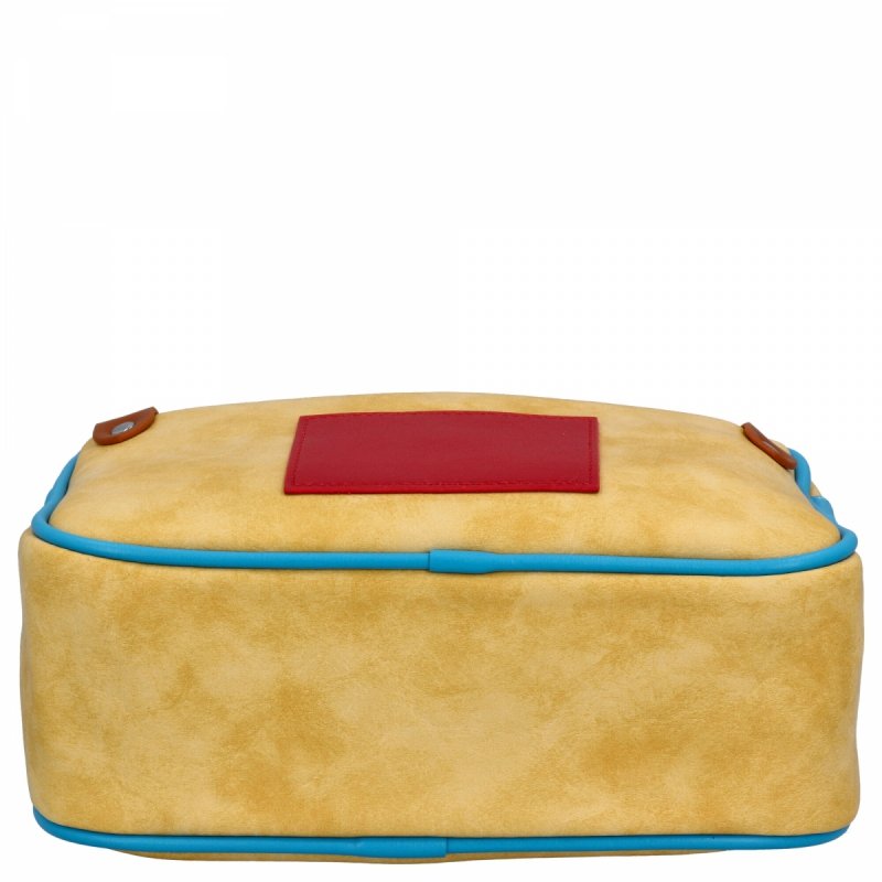 Dwukomorowa Torebka Listonoszka firmy Herisson Żółta/Niebieska