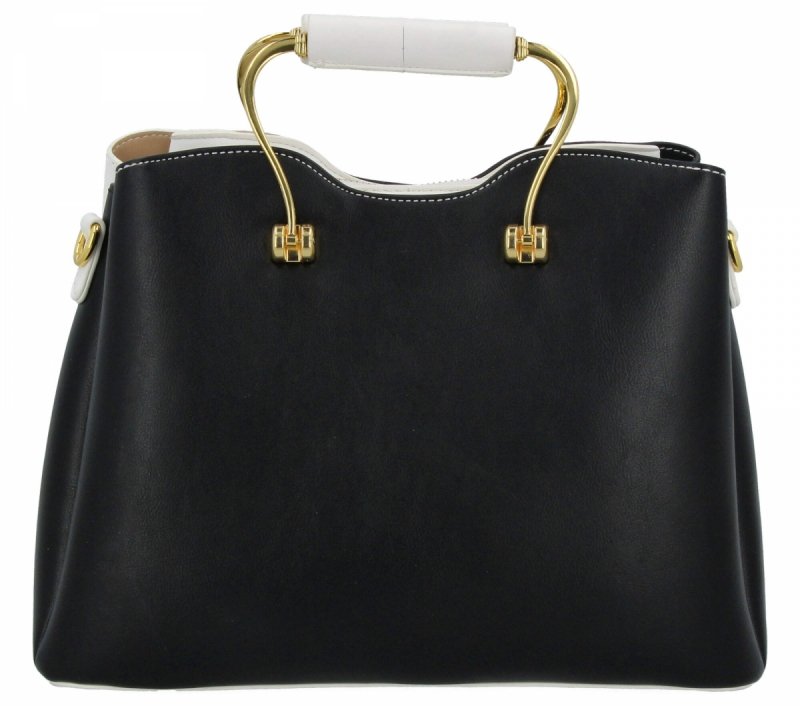 Torebka Damska Modny Kuferek firmy Herisson Czarna/Biała