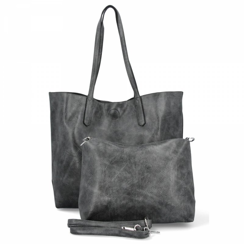 Torebka Damska Shopper Bag z Kosmetyczką firmy Herisson Szara