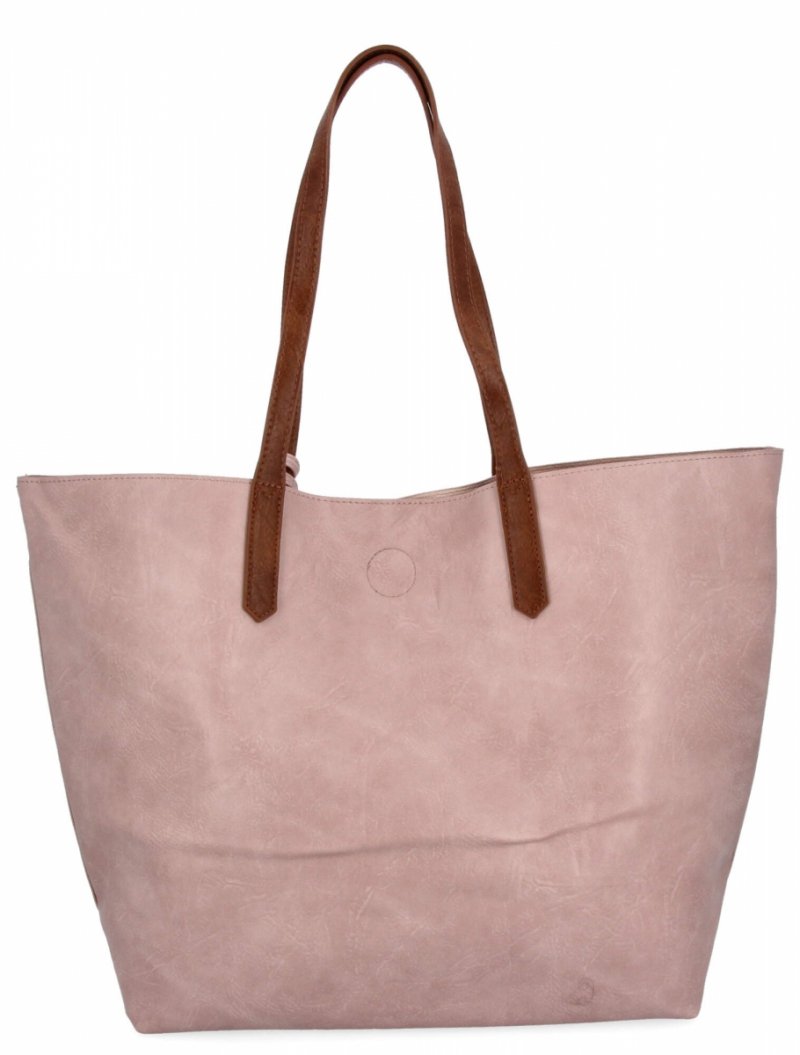 Torebka Damska Shopper Bag XXL firmy Herisson Pudrowy Róż