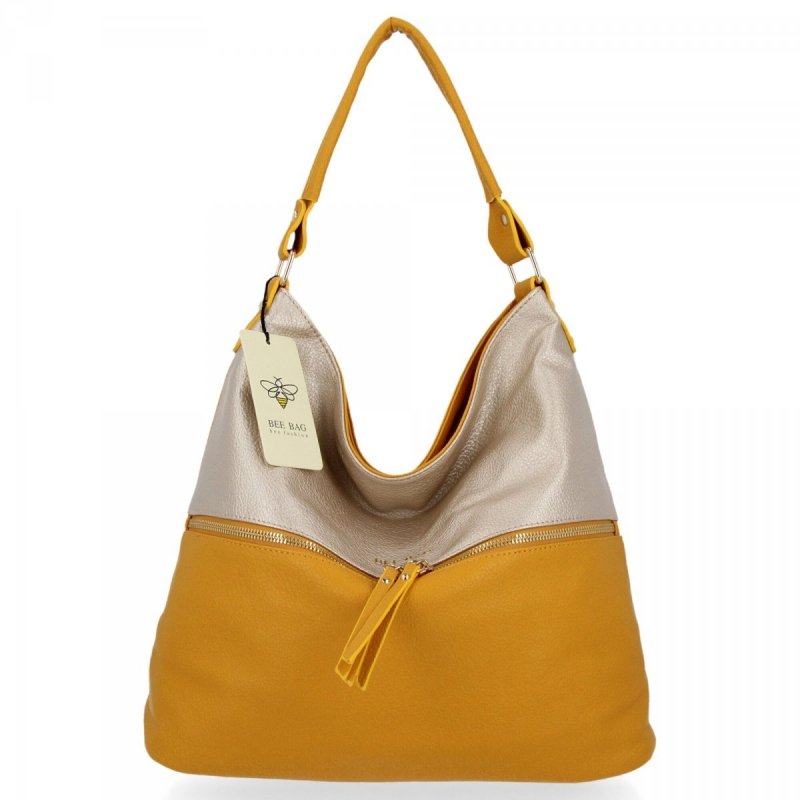 BEE BAG Uniwersalna Torebka Damska Zelia Musztarda/Złota