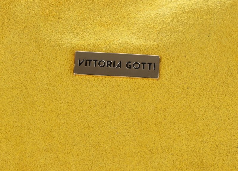 Listonoszka Skórzana VITTORIA GOTTI Made in Italy Żółta