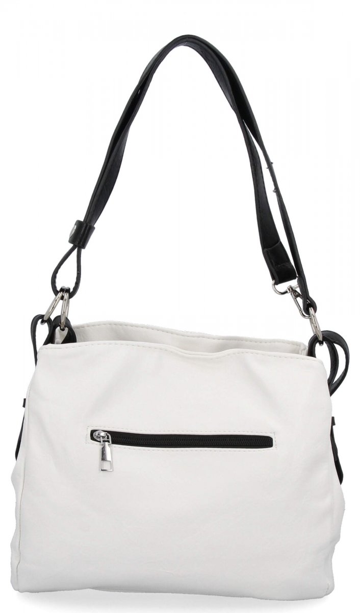 Torebka Damska Shopper Bag XL firmy Hernan Biała/Czarna