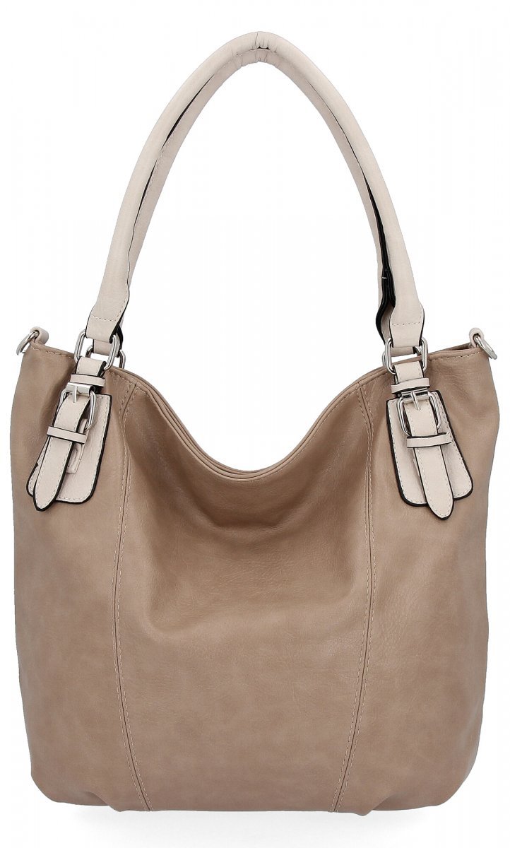 Torebka Damska Shopper Bag XL firmy Hernan Ciemno Beżowa