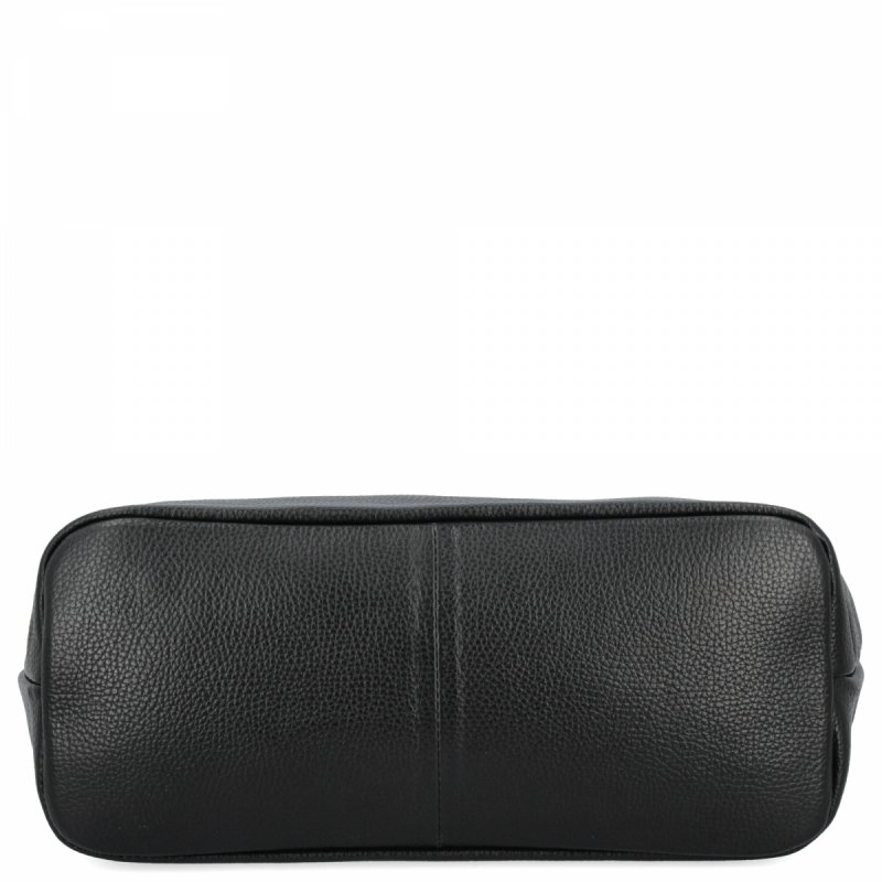 Elegancka Torebka Skórzana typu Shopper Bag Czarna