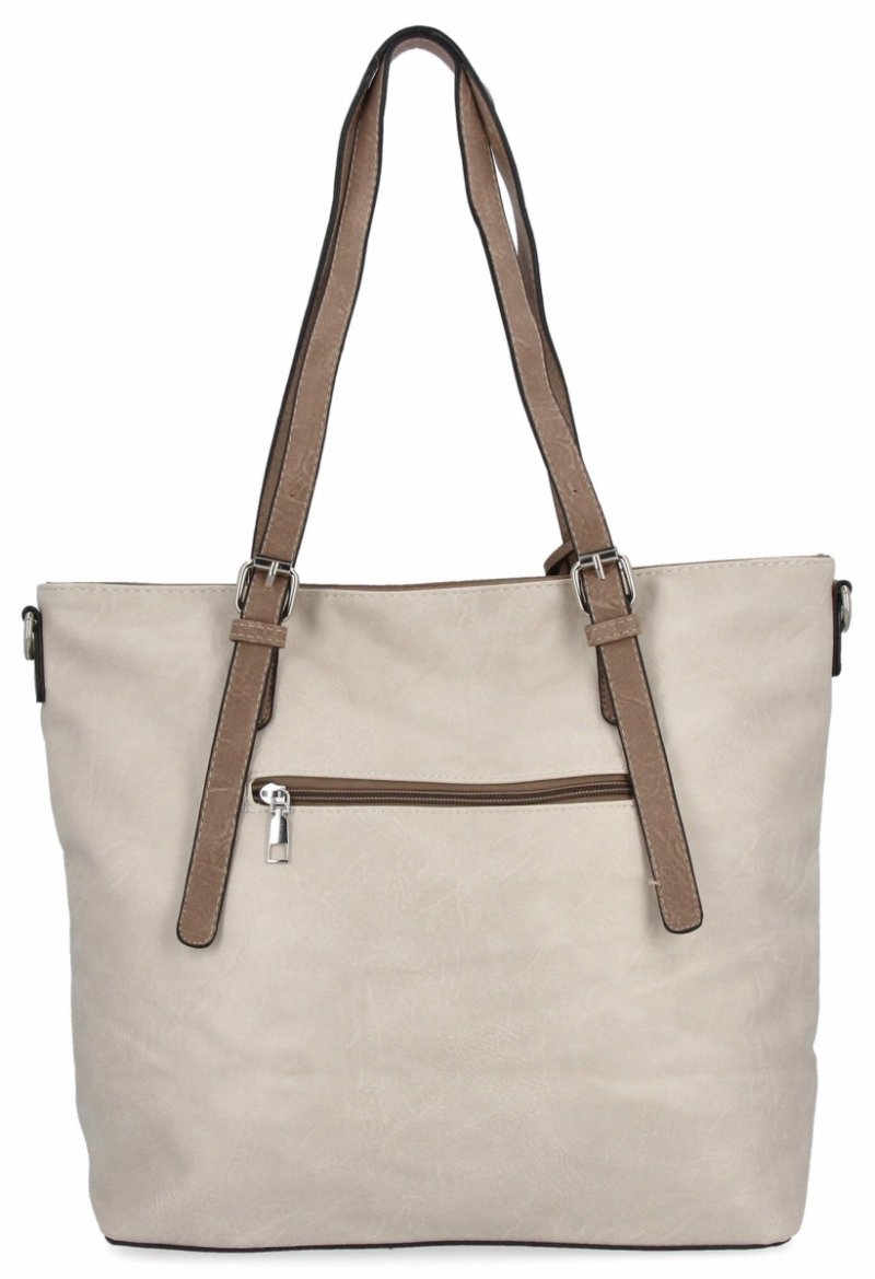 Uniwersalna Torebka Damska Shopper Bag XL firmy Hernan Beżowa/Ziemista