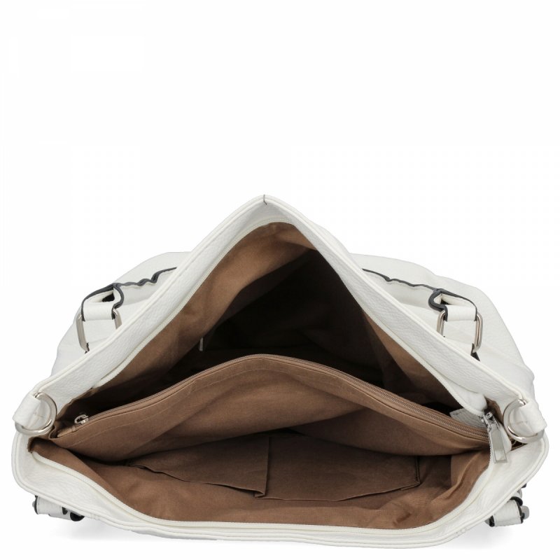 Torebka Damska Shopper Bag XL firmy Hernan Biała