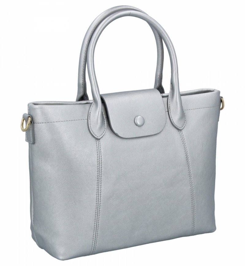 Klasyczna Torebka Damska firmy Herisson Srebrna