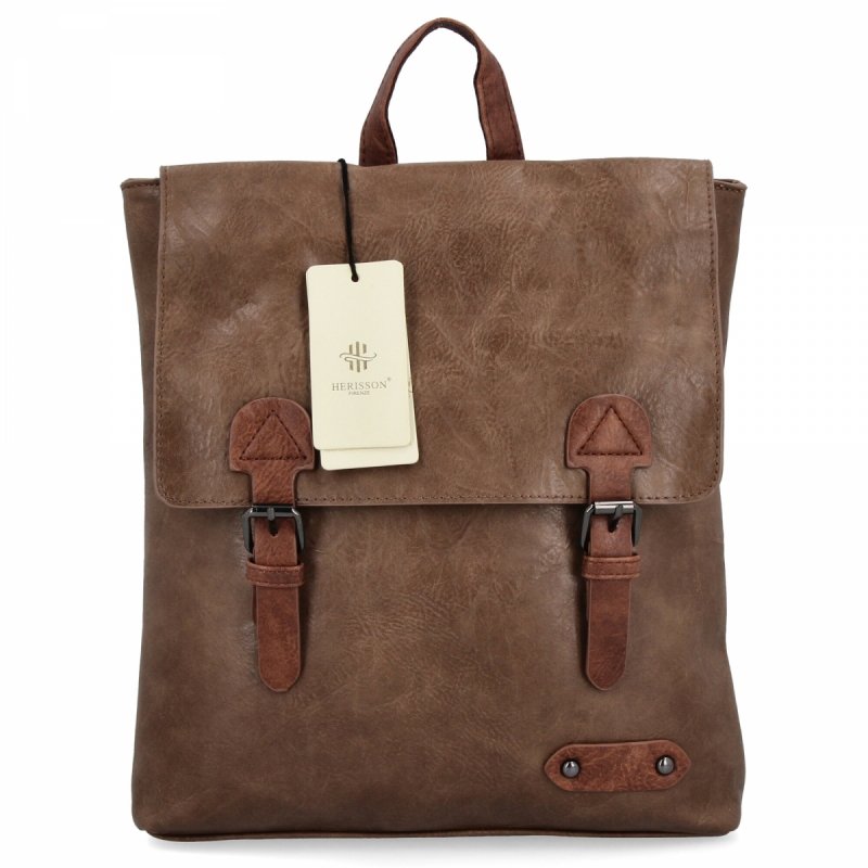 Plecak Damski w Stylu Vintage firmy Herisson  Ziemisty