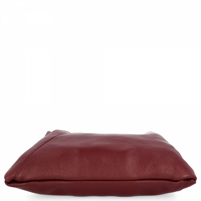 Torebka Skórzana Shopper Bag z Etui Ciemno Bordowa