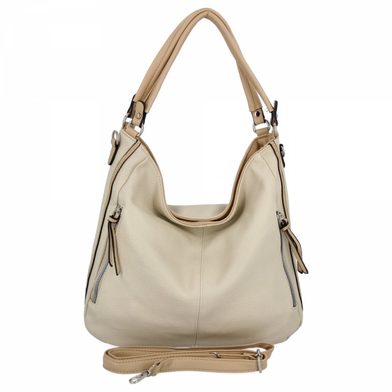 Torebka Damska Na Ramię XL firmy Hernan Beżowa/Ziemista