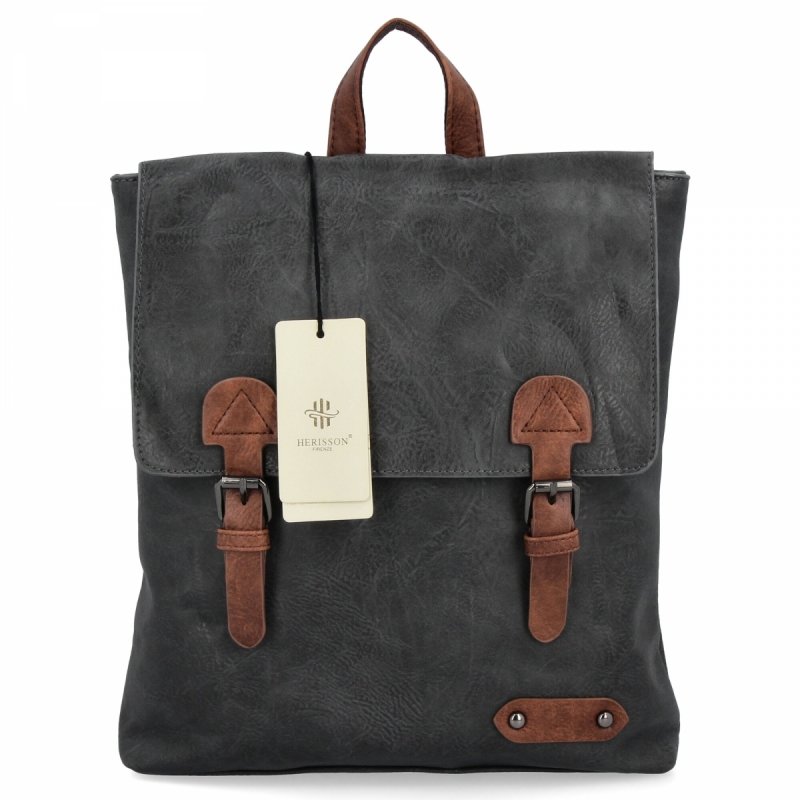 Plecak Damski w Stylu Vintage firmy Herisson  Szary