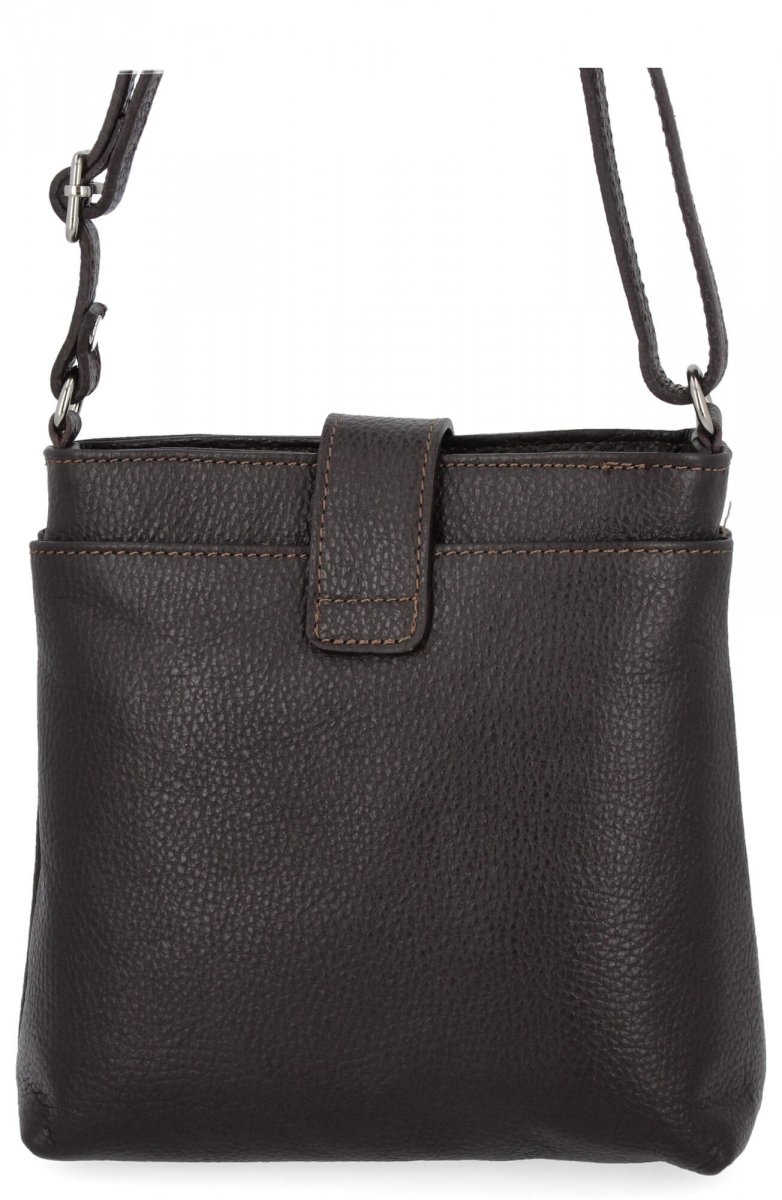 Włoska Torebka Skórzana Listonoszka Czekoladowa