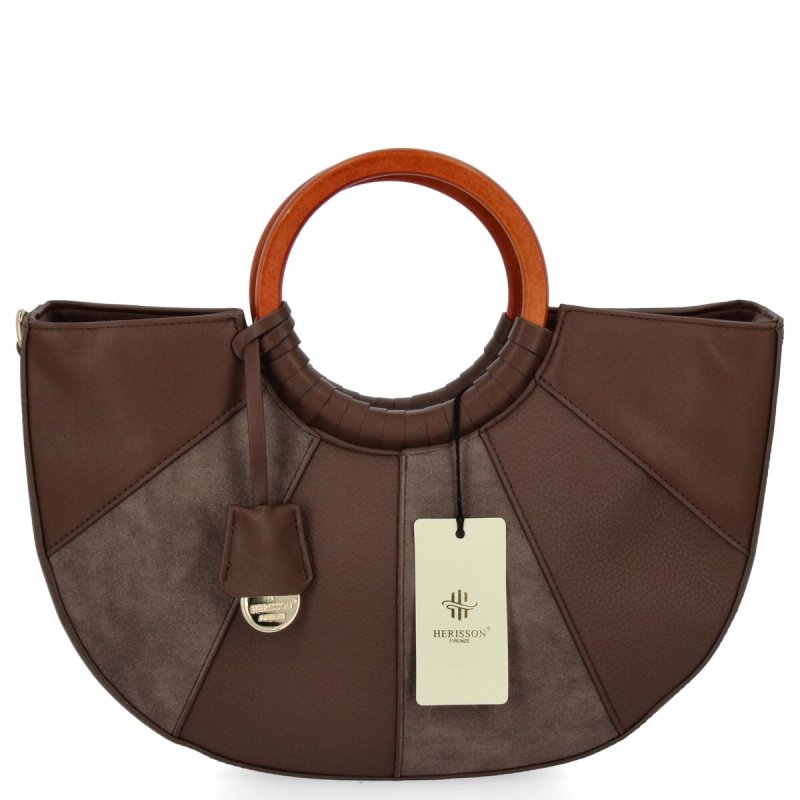 Torebka Damska Modny Kuferek firmy Herisson Czekoladowa