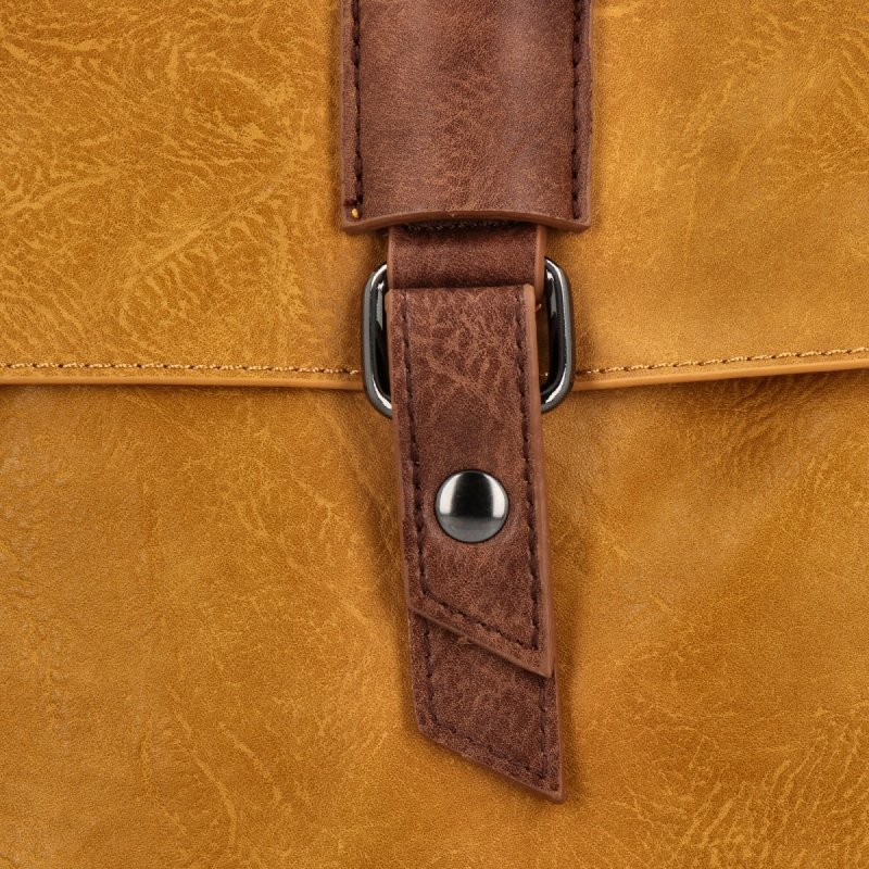 Duży Plecak Damski w Stylu Vintage firmy Herisson Musztardowy