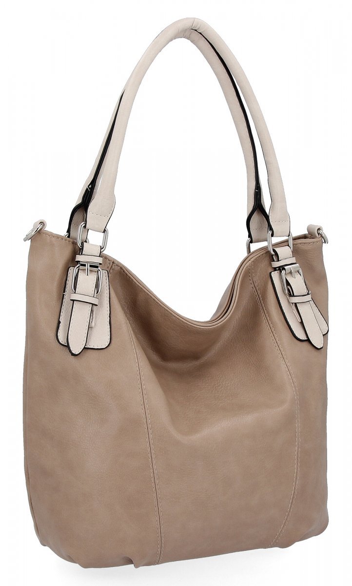 Torebka Damska Shopper Bag XL firmy Hernan Ciemno Beżowa