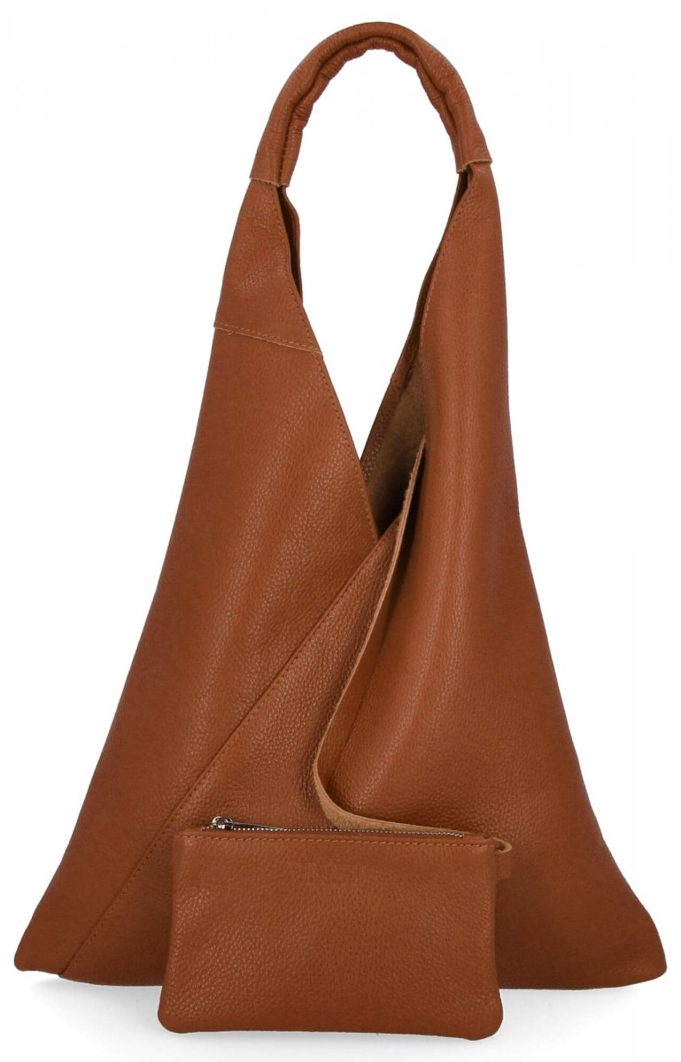 Torebka Skórzana Shopper Bag z Etui Ruda