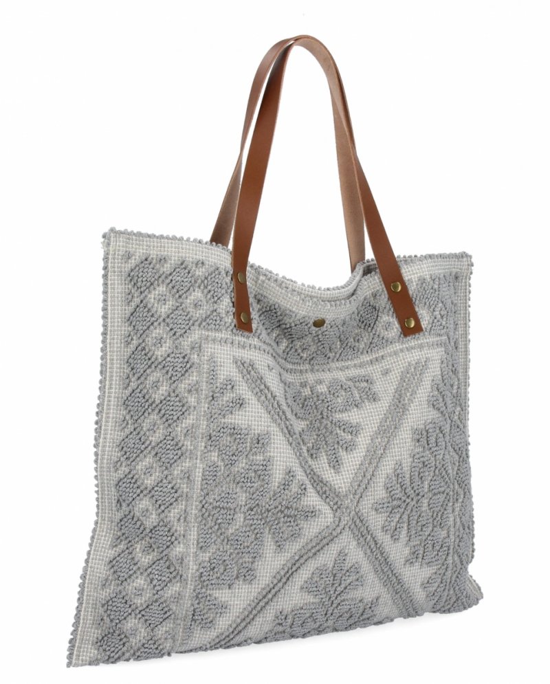 Modna Torebka Shopper Bag Jasno Szara