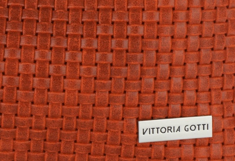 Torebka Skórzana VITTORIA GOTTI Made in Italy Pomarańczowa